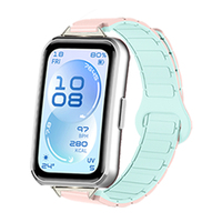 Ersatz-Uhrenarmband für Huawei Band 11 11Pro Magnetisches Armor-Style Armband Hautfreundliches Silikon-Uhrenarmband mit Metallverbinder