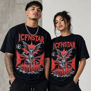 High Quality Men's Black Graphic T Shirt Regular <b>Fit</b> Short Sleeve O Neck 100% Cotton Knitted Digital Print Washed Casual - Product Image 1