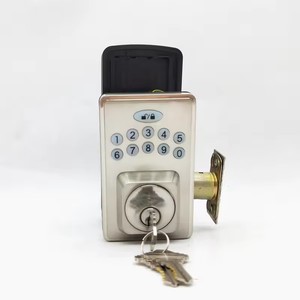Serrure de <span class=keywords><strong>porte</strong></span> à clavier numérique, serrure intelligente à double déverrouillage par mot de passe et <span class=keywords><strong>clé</strong></span> d'urgence, serrure sans <span class=keywords><strong>clé</strong></span> pour portes intérieures en bois - Product Image 2