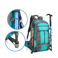 Sac à dos de randonnée en plein air tendance et imperméable 55L, 20 pièces, sac à dos unisexe décontracté pour l'escalade et le trekking, logo personnalisé MKW4109