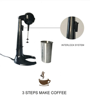 Mixeur à café automatique 100W, portable, avec support, pour milk-shakes, 2 vitesses, multifonction, mixeur-blender à café