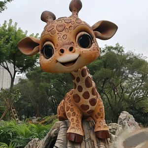 Escultura de Jirafa de Fibra de Vidrio de Tamaño Real para Decoración de Arte al Aire Libre, Estatua de Animal de Resina para Jardín - Product Image 1