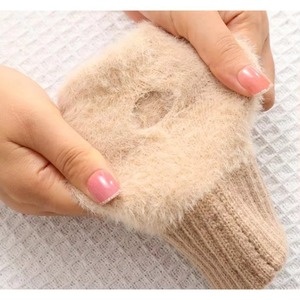 Guantes largos sin dedos de color sólido TOPSM1724, compatibles con pantallas táctiles, guantes cálidos de punto. - Product Image 6