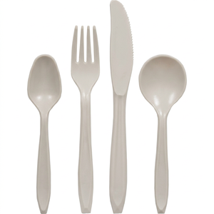 Vente en gros de couverts jetables en amidon de maïs biodégradable à 100 %, couteau, fourchette et cuillère de 7 pouces - Product Image 1