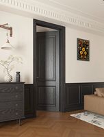 Porte en bois MDF personnalisée de haute qualité, finition noire, imperméable, pour intérieur, chambre, cuisine