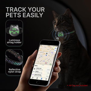 Purespet Breakaway Cat Airtag <span class=keywords><strong>Collar</strong></span> con patrón de pez luminoso y reflectante impermeable Airtag Cat <span class=keywords><strong>Collar</strong></span> <span class=keywords><strong>collar</strong></span> de perro - Product Image 3