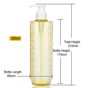 Sıvı sabun için 500ml özel <span class=keywords><strong>PET</strong></span> ambalaj şişe ve duş jeli için losyon dispenseri plastik pompalı şişe plastik şişeler - Product Image 3