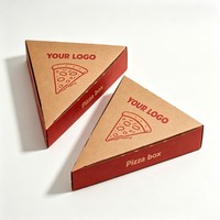 Boîtes d'emballage pour pizza en papier en gros, boîtes à pizza triangulaires jetables personnalisées, encre à base de soja, boîte à tranches de pizza de haute qualité