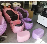 Great Foshan Factory Hot Sale Modern Cheap Pink Hair Salon Washing Shampoo Chair With Base