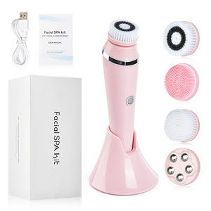 Brosse nettoyante exfoliante pour le visage en silicone imperméable, kit spa, brosse nettoyante pour la peau du visage avec base - Product Image 1