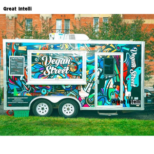 Camión de crepes, remolque, gofres, horno de pizza y barbacoa, quiosco vintage, carrito de perritos calientes, carrito de comida, aperitivos, patatas fritas, placa de acero - Product Image 5