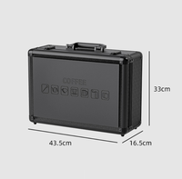 Ensemble de café filtre manuel noir pour camping en plein air avec étui en aluminium, moulin à café portable et bouilloire à bec de cygne, coffret cadeau