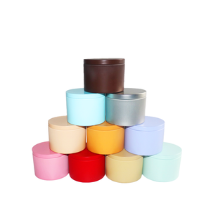 Benutzer definierte farbige leere runde Geschenk Metall rosa schwarz Gold 8oz Zinn Kerzen behälter Box Blechdose für Candle Candy Wax Tee Geschenk - Product Image 5