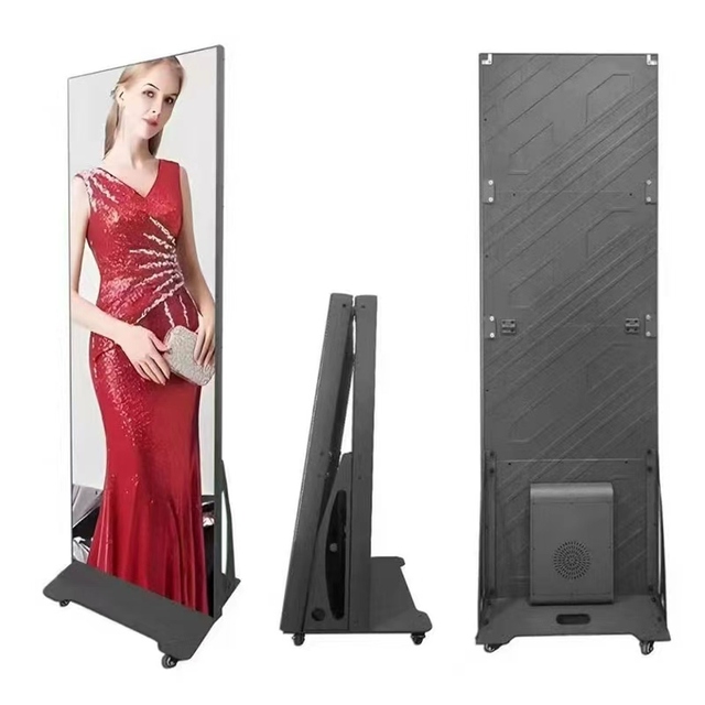P1.86 Portable Foldable Digital Signage Indoor WiFi Control Floor-Mounted Elevator Vertical Stand Advertising LED Poster Display