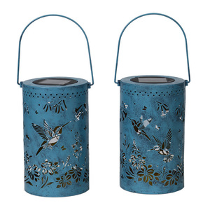 <b>Solar</b> Garden <b>Lantern</b> With Hummingbird Floral Cutout Projection <b>Hanging</b> Outdoor Decor Light LED <b>Solar</b> Powered - Product Image 5