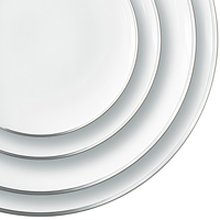 Assiettes de présentation personnalisables à bord argenté, vaisselle de luxe en porcelaine anglaise pour réception de mariage