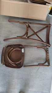 Sillas rústicas de madera con respaldo cruzado con asiento de ratán para eventos, bodas, comedor, <span class=keywords><strong>Botanica</strong></span>, sillas Vintage para exteriores - Product Image 5