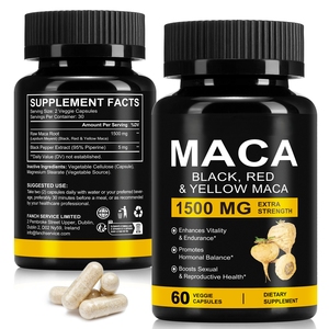 Zwarte Maca Wortel Capsules voor Mannelijke Vitaliteit en Energie Kruidensupplement OEM Private Label - Product Image 2