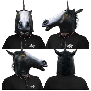 Masque de tête complet Licorne Arc-en-ciel en Latex, Costume de visage d'animal fantastique pour Halloween, Fête d'anniversaire, Cosplay, Personnalisable - Product Image 5