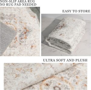 <span class=keywords><strong>Tapis</strong></span> ronds d'intérieur, à poils ras, lavables en machine, style abstrait, vieilli, blanc <span class=keywords><strong>beige</strong></span>, turc persan, pour salon - Product Image 6