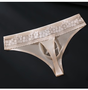 Slip <span class=keywords><strong>perizoma</strong></span> da <span class=keywords><strong>uomo</strong></span> a vita bassa, sexy, in rete e <span class=keywords><strong>pizzo</strong></span>, senza cuciture, con pochette 3D, taglio laser, semitrasparente - Product Image 2