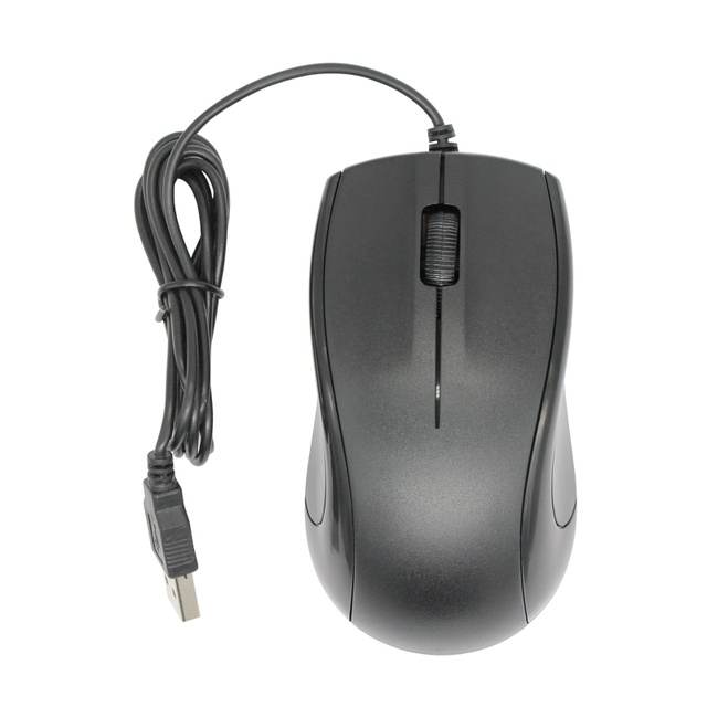 China Manufacturer Basic USB Wired Mouse 1000 DPI 3 Key Number USB Mouse for Office Laptop Computer Length 1.35M