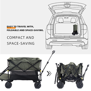 Carro plegable de alta calidad, carro plegable portátil, carro de playa de malla de acero resistente, carro de jardín OEM - Product Image 6