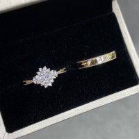 Ensemble de bagues de fiançailles de style vintage avec coupe princesse, certificat IGI, diamant de laboratoire, plaqué or 10k 14k 18k, bague pour femme