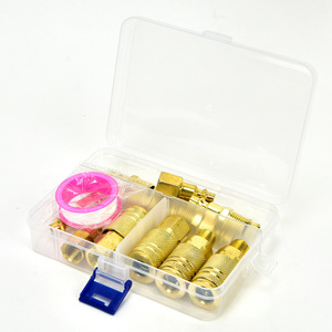Quick Coupler 15 Piece Set 1/4 Npt Copper Plated Carbon Steel Internal <b>Thread</b> Pneumatic Connectors For Air <b>Tools</b> - Product Image 3