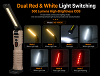 Wiederaufladbare LED-Arbeitsleuchte mit Magnetfuß IP66 Kaltweiß & RGB Autoreparatur-Inspektionslampe
