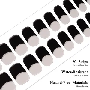 Semi Cured Gel Nail Strips, Real Nail Polish Art Stickers (UV/LED Light Required)