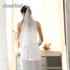 Cheerfill VE309 migliori qualità <span class=keywords><strong>accessori</strong></span> <span class=keywords><strong>per</strong></span> <span class=keywords><strong>capelli</strong></span> da sposa vendita calda morbido velo da sposa <span class=keywords><strong>con</strong></span> ricamo all'ingrosso <span class=keywords><strong>per</strong></span> le spose - Product Image 2