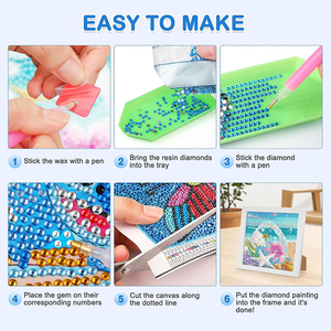 Kit Fai-da-Te per Pittura Diamante su Cornice in Legno con Animali della Giungla per Bambini: Bradiopera, Scimmia, Tucano, Farfalla - Product Image 3