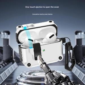 Étui pour écouteurs à ouverture automatique, résistant aux chocs, <span class=keywords><strong>coque</strong></span> de protection rigide pour écouteurs avec verrouillage sécurisé et crochet pour <span class=keywords><strong>AirPods</strong></span> <span class=keywords><strong>2</strong></span> - Product Image 4