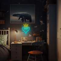 Enseigne néon LED personnalisée Manimo Kingdom avec texte défilant pour chambre, salle de jeux, man cave, décoration murale et de bâtiments.