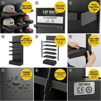 Présentoir sur pied en métal personnalisé pour casquettes de baseball, snapback et chapeaux bob – Organisateur de casquettes pour la vente au détail
