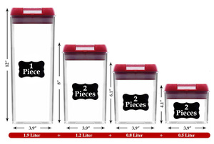 BPA-vrije PS transparante voorraadpottenset met klikdeksel, zwarte etiket, voorraadorganizer voor droge voedingsmiddelen - Product Image 5