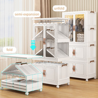 Armoire Portable Pliable en Plastique, Dressing Modulable Moderne pour Bébé, Penderie Convertible pour Chambre