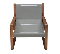 Fauteuil de repos et de sommeil en bois massif naturel, design moderne et épuré, revêtement en lin, pour salon et chambre à coucher