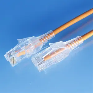 Precio de fábrica pasar la prueba proveedor de cable LAN de red interior 1M UTP CAT6A 28AWG BC PVC Orange Ethernet Cable Patch Cord