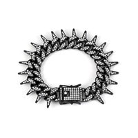Nouveau Américain Hip Hop Pop Chaîne En Or Géométrique Bracelet Cubain En Alliage De Zinc Plaqué Or Partie Accessoire De Mode