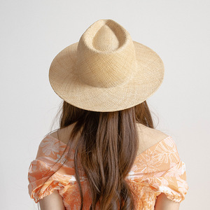 Chapeau Panama personnalisé avec logo, coloris estivaux, pour homme, casquette à visière large en herbe naturelle - Product Image 3