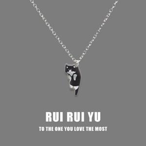 Cadena Figaro de Acero Inoxidable para Mujer, Chapada en Oro y Rodio, con Diseño de Gato, Material de Aleación de Titanio, Perla de Moda - Product Image 3