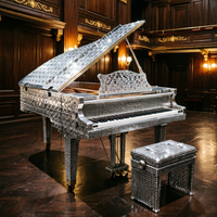 Piano en acrylique transparent personnalisable pour l'intérieur de jets privés de style français et les salons de clubs d'aviation