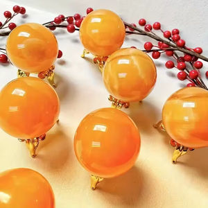 Esfera de Cristal de Naranja Natural al por Mayor - Superficie Lisa y Brillante, Bola Decorativa de Piedra para el Hogar, Oficina, Acuario y Decoración de Fiestas - Product Image 5