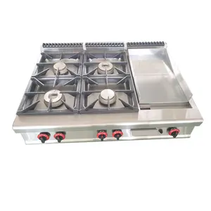 700 series table top gas range stove with 4 burner & griddle