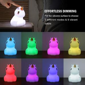 Jouets lumineux en silicone pour bébé, lampes de nuit pour enfants, lampes de chevet <span class=keywords><strong>licorne</strong></span> pour la chambre à coucher, lampe décorative pour enfants - Product Image 5