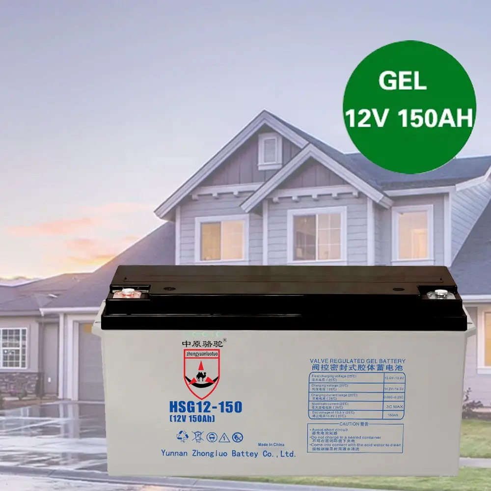 Batterie gel solaire UPS à cycle profond 12 V 150Ah 150 A 12 volts batterie plomb-acide rechargeable prix de gros