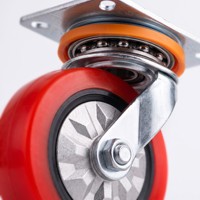 Roue pivotante à axe unique en polyuréthane (PU) de taille moyenne pour chariot, chariot à roulettes, mobilier industriel et équipement