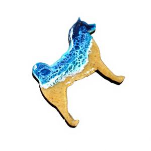 Porte-clés en bois écologique à motif vague peint, thème animal, carré vierge personnalisable, cadeau d'affaires, vente chaude, sur mesure - Product Image 4